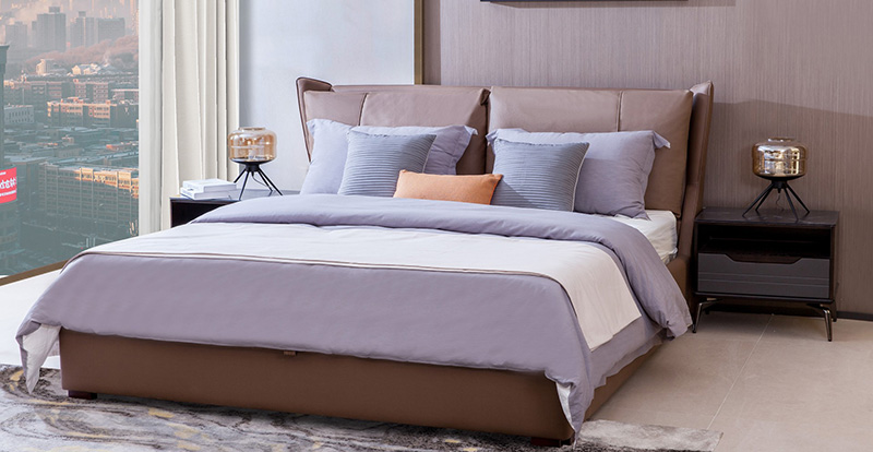 Moderne minimalistische slaapkamertechnologie Doek Feather Soft Back Bed Tweepersoonsbed A20001