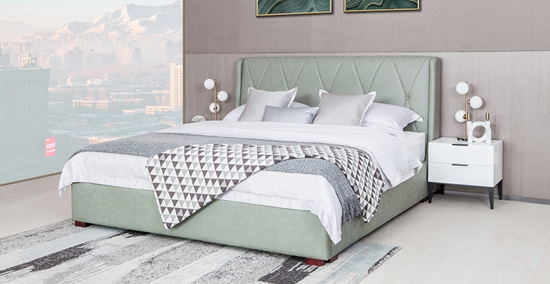 Modern minimalistisch slaapkamertechnologie stoffen bed Pull Point tweepersoonsbed A20003